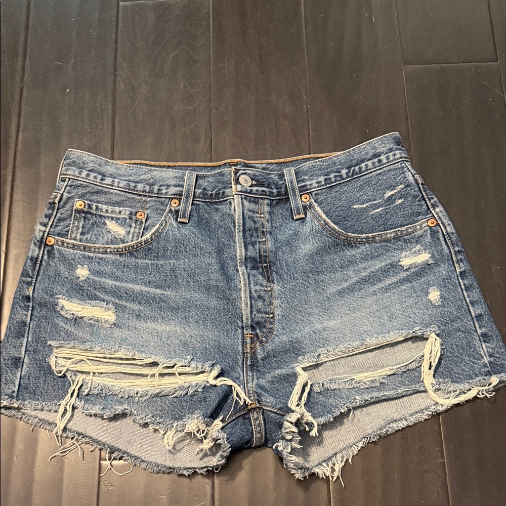Levi's 501 Ripped Jean Shorts